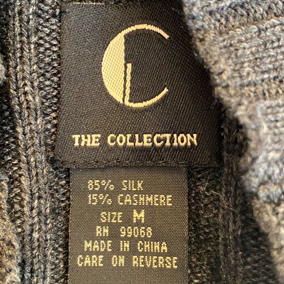 C The Collection Silk Cashmere Sweater Gray Quiet Luxury Minimalist Old Money-M - Picture 12 of 13